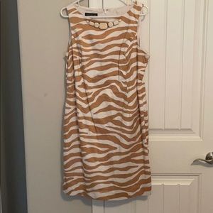 Tan zebra sheath dress